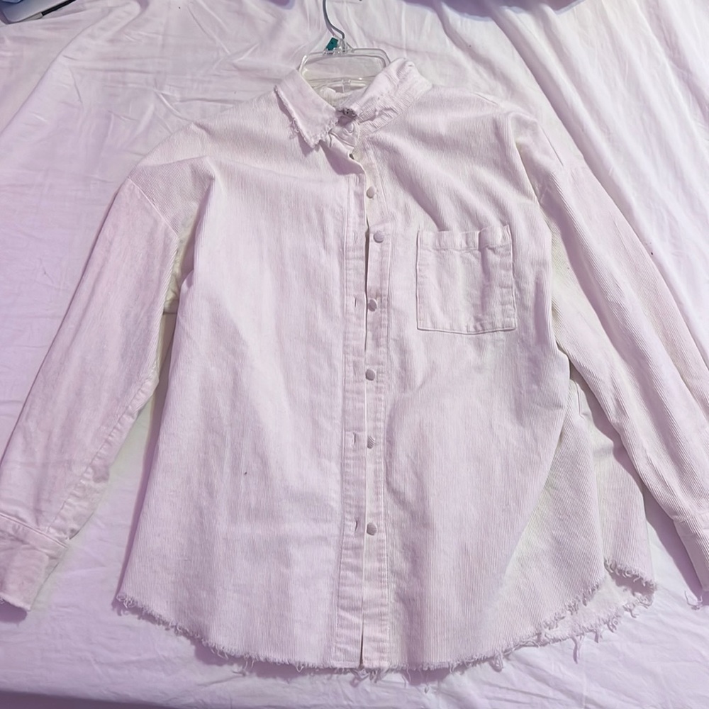 Oh Polly White Corduroy Flannel US 4